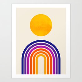 Rainbow Sun: Retro 80s Edition Art Print