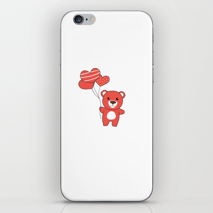 Valentine's Day Bear Cute Animals With Hearts iPhone Skin