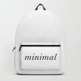 Minimal text print minimalistic aesthetic Backpack | Materialistic, Graphicdesign, Black And White, Aestheticproduct, Aesthetics, Slowliving, Eco, Letters, Typography, Uniskull 
