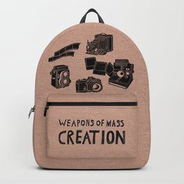 Weapons Of Mass Creation - Photography (blk on brown) Backpack