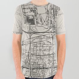Salt Lake City USA - City Map - Black and White Aesthetic - Minimalist All Over Graphic Tee