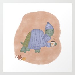 Turtle in a Turtleneck / Cozy Vibes Art Print