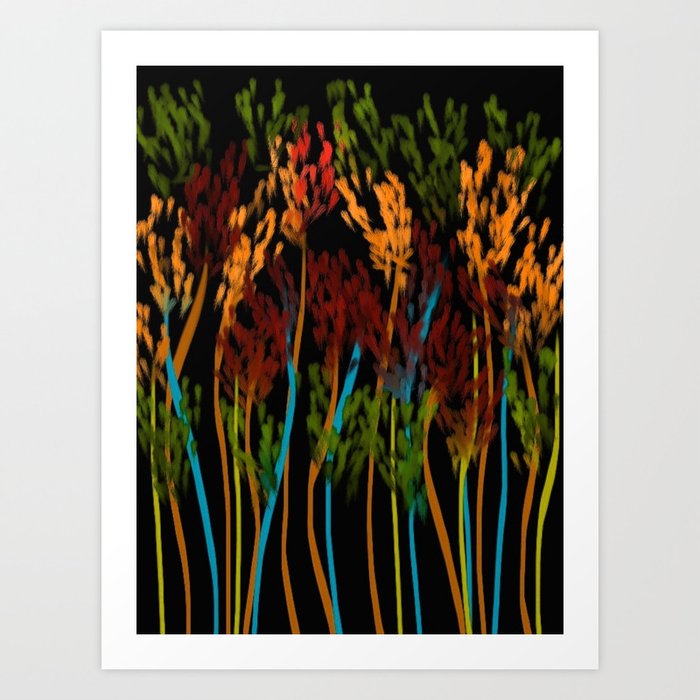 The Colorful Forest Nature Abstract Art Print
