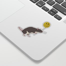 Rat with a Happy Face Balloon Sticker