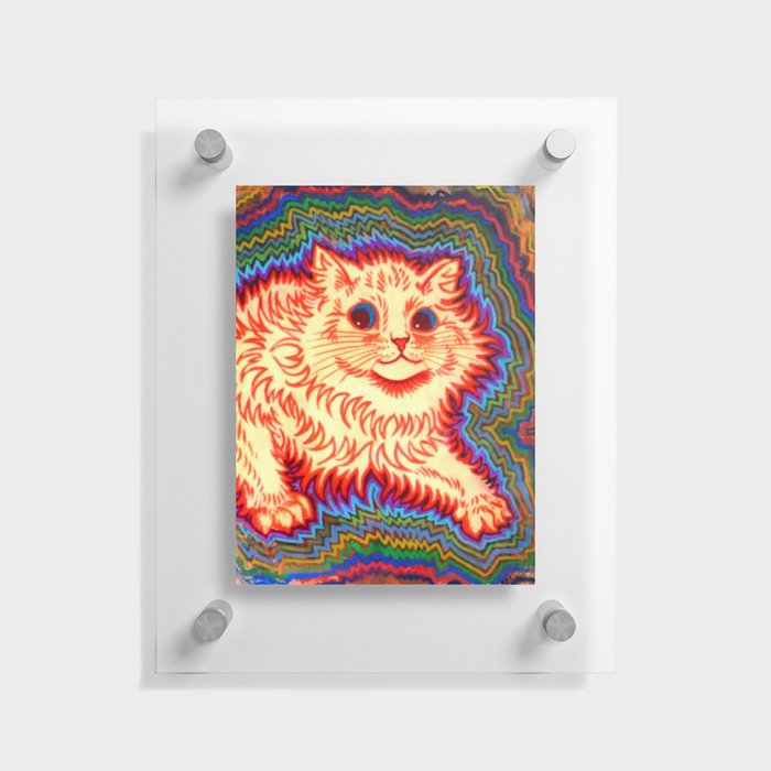 Psychotic cat by Louis Wain Floating Acrylic Print