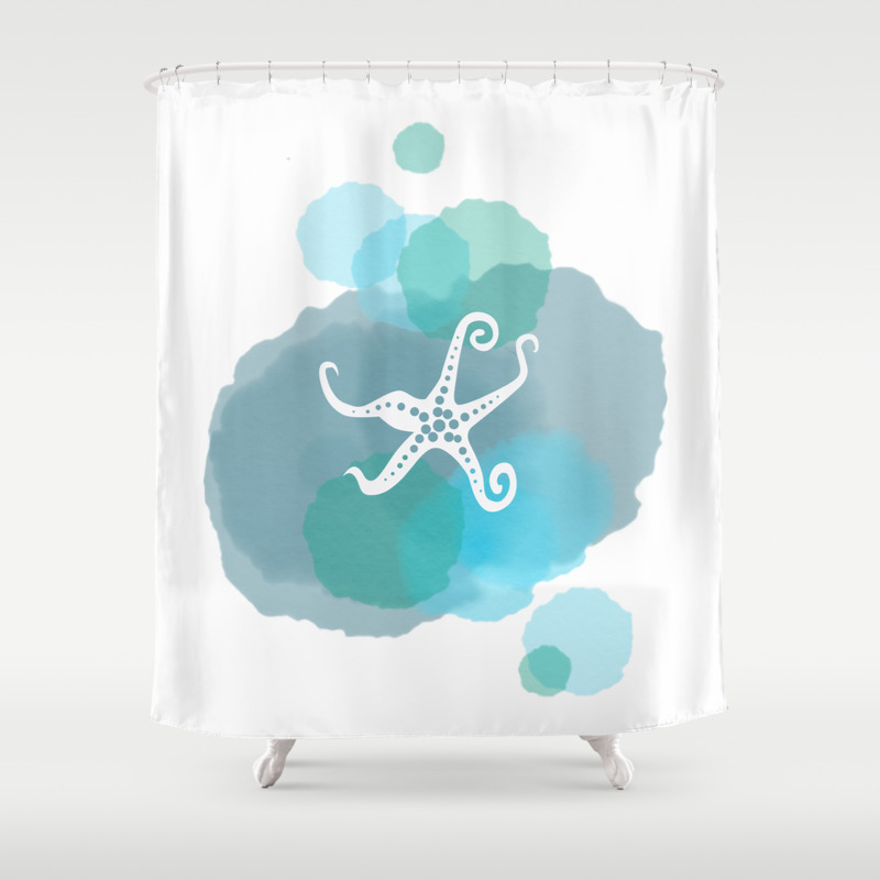 Under The Sea Starfish Shower Curtain By Moniqueannette Society6