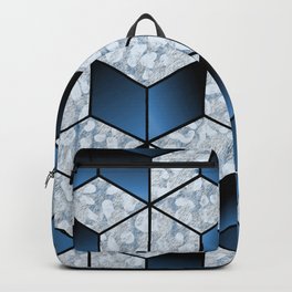 Abstract Blue Cubic Effect Design Backpack