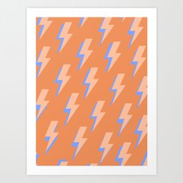 3D Lightning Bolt Pattern Art Print