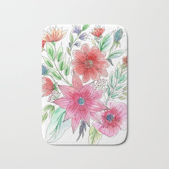 Wild flowers Bath Mat