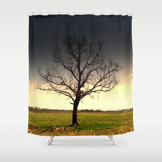 Black Tree Shower Curtain