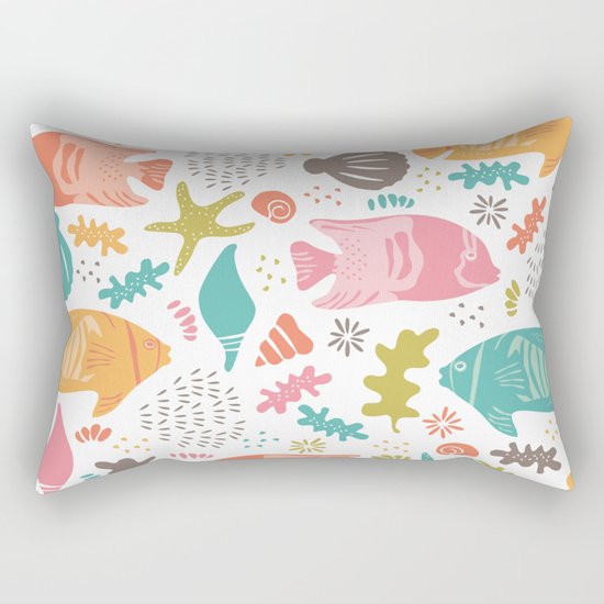 Retro Fish Rectangular Pillow