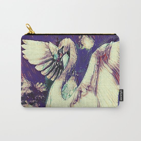 WHITE SWAN PURPLE & PINKISH MODERN WATER DESIGN Carry-All Pouch