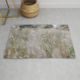 Tall wild grass growing in a meadow Rug