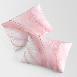 pink golden white  marble Pillow Sham