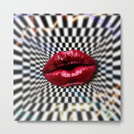 These Red Lips Have Secrets Metal Print