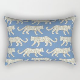 Kitty Parade - Mint on Denim Blue Rectangular Pillow