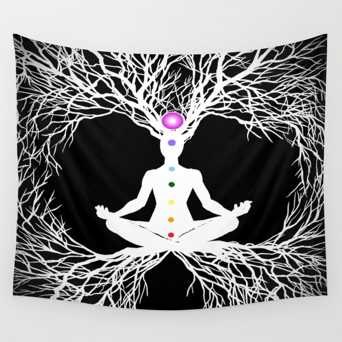 Tree of Life White Wall Tapestry