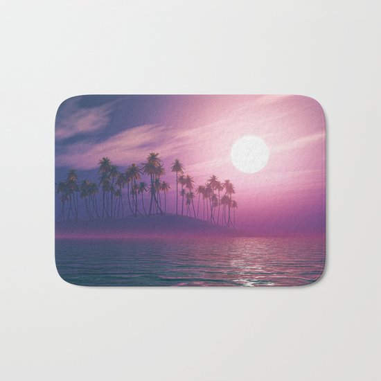 Palm tree island #ocean Bath Mat
