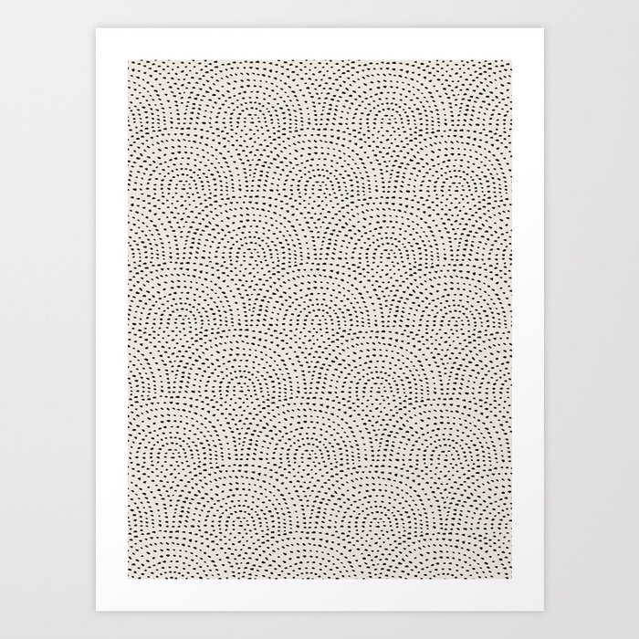 Dotted Arches Black On Light Beige Art Print