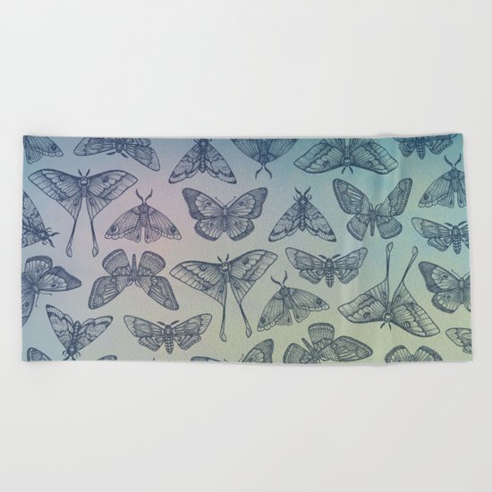 Lepidoptera Blue Beach Towel