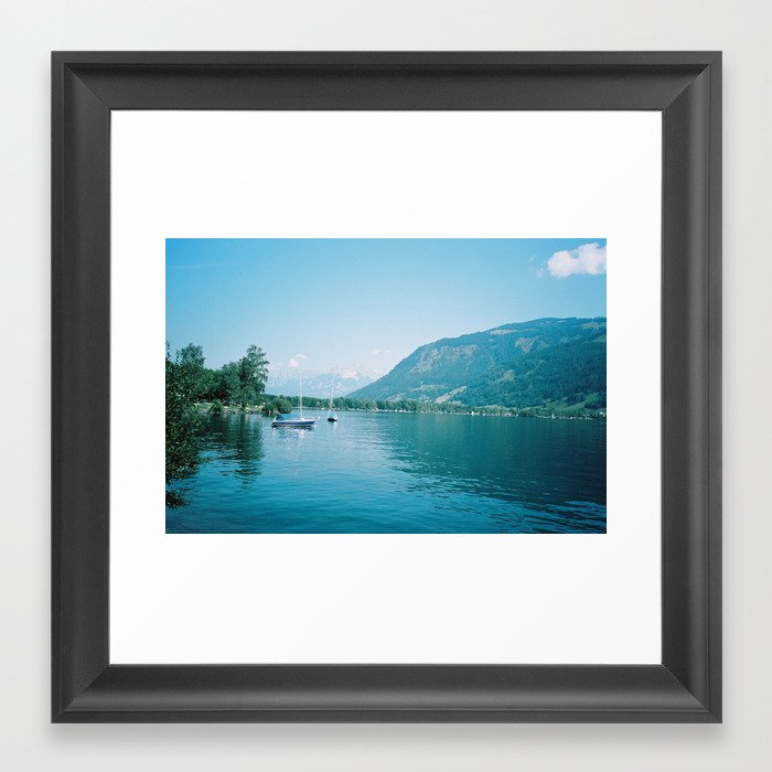 Analog Retro Film Photography Lake Framed Art Print