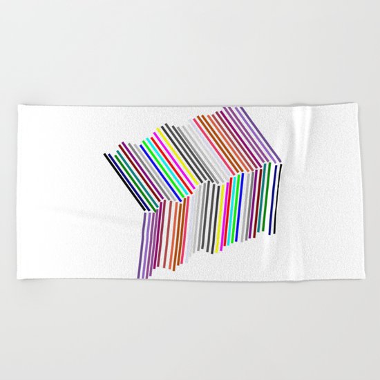 line line line (A7 B0074) Beach Towel