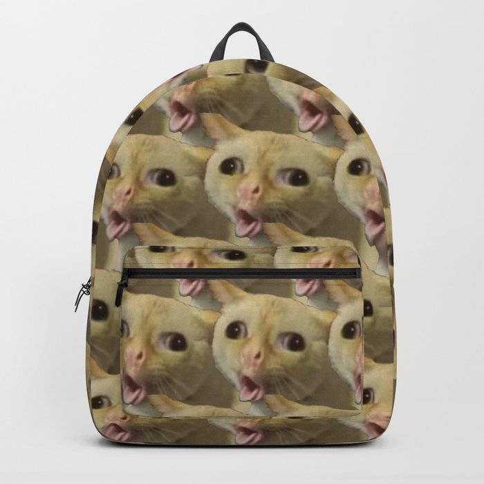 Coughing Cat Meme Pattern Backpack