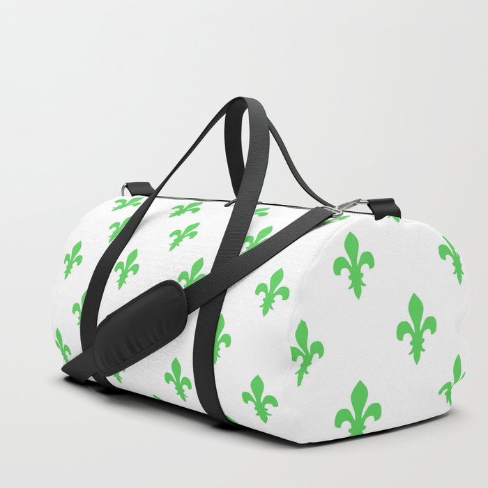 Fleur-de-Lis (Green & White Pattern) Duffle Bag