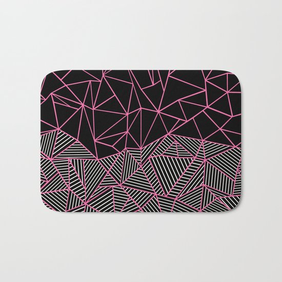 Ab Half an Half Black and Pink Bath Mat