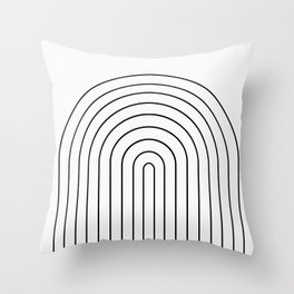 Minimal Arch IV Black and White Modern Geometric Lines Throw Pillow