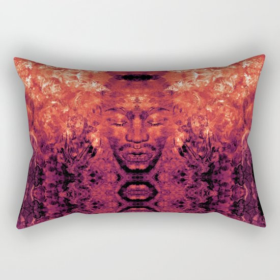 Brother Meditation - red purple Rectangular Pillow