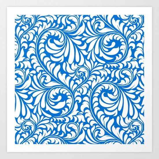 Blue Swirls Art Print