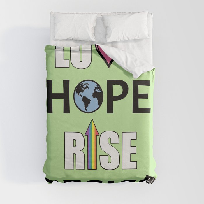 Love, Hope, Rise, Resist Duvet Cover