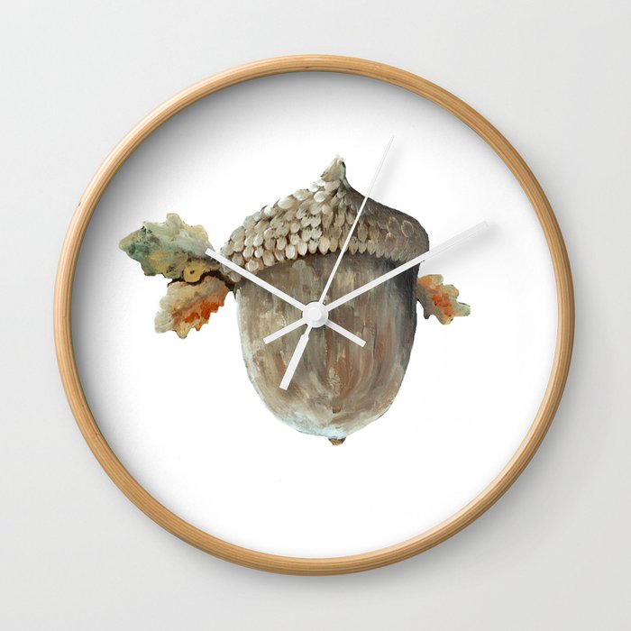 Fall acorn and oak leaves Wall Clock