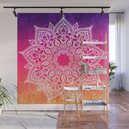 The infinite lotus mandala - vibrant ombre Wall Mural