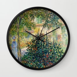 Claude Monet "Camille Monet in the garden at Argenteuil" Wall Clock