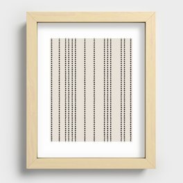 Ethnic Spotted Stripes in Ivory and Black Recessed Framed Print