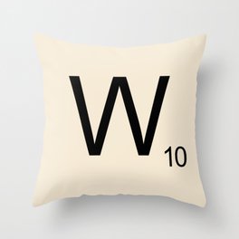 Scrabble Lettre W Letter Throw Pillow