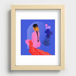 Looking outside - girl gazing painting Recessed Framed Print