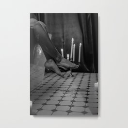 Let it all hang out; female portrait with candles in the bathtub black and white photograph - photography - photographs Metal Print | Girlpower, Photographs, Nude, Zen, And, Sexy, Black, Bedroom, Black And White, Female 