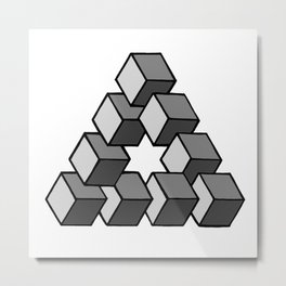 Impossible Cubes Metal Print