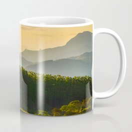Brazilian Mountain View and Pine Trees at Golden Hour Landscape Photo Coffee Mug