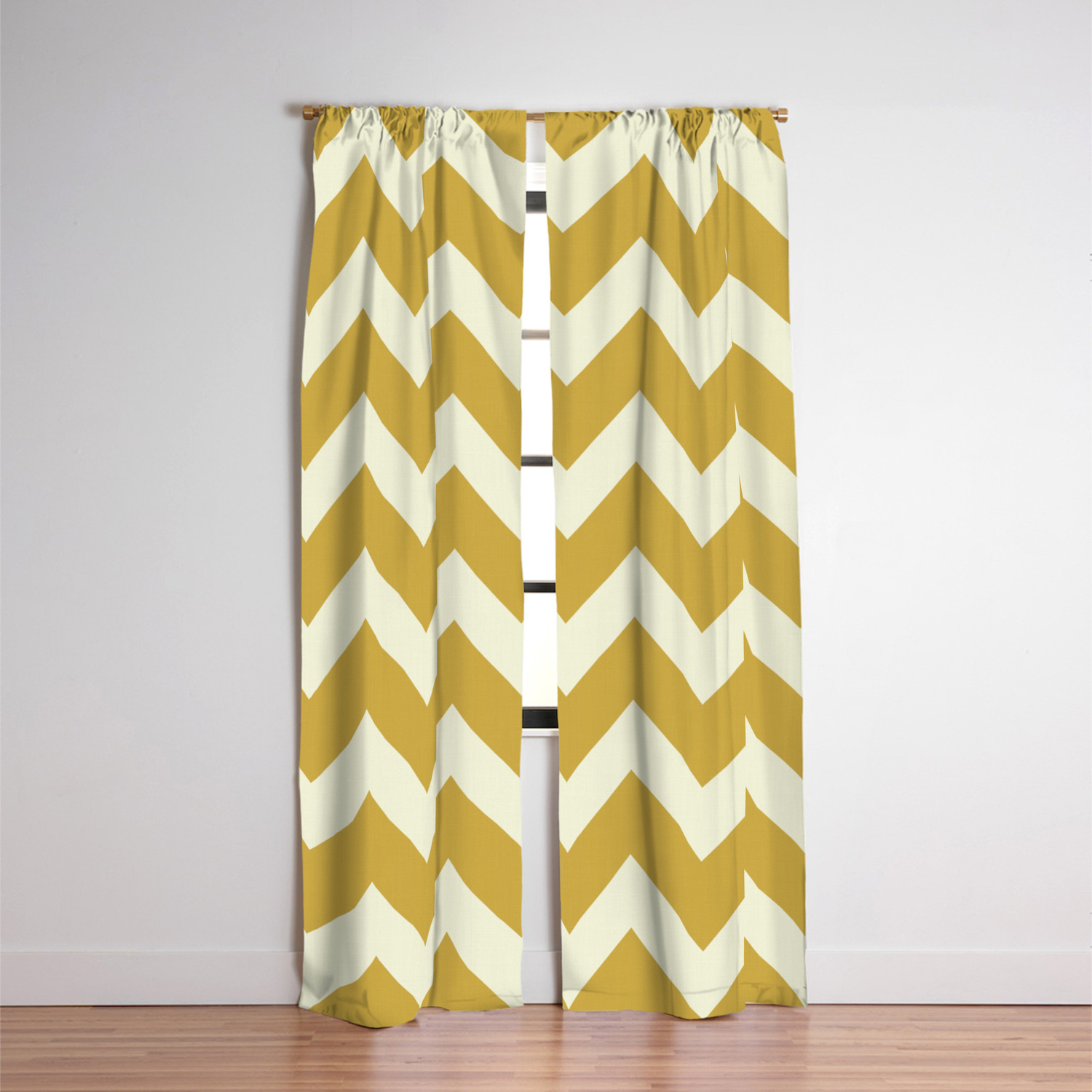 Yellow Mustard Chevron Blackout Curtain By Beautifulhomes Society6