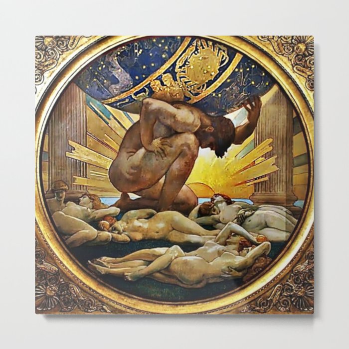 Classical Masterpiece: Atlas and the Hesperides by John Singer Sargent, circa 1925 Metal Print