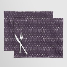 Purple Hipster Glasses Pattern Placemat