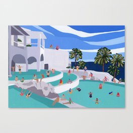Santorini palm Canvas Print
