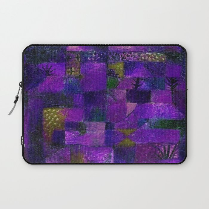 Terraced garden tropical floral Jacaranda lavender fields abstract landscape painting by Paul Klee Laptop Sleeve