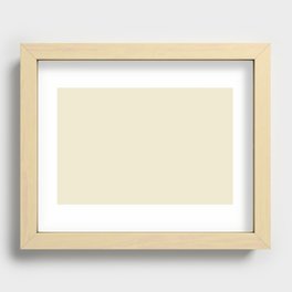 Creamy Off White Ivory Solid Color Pairs PPG Crescent Moon PPG1091-2 - All One Single Hue Colour Recessed Framed Print