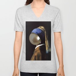 Pearl with a Girl Earring V Neck T Shirt