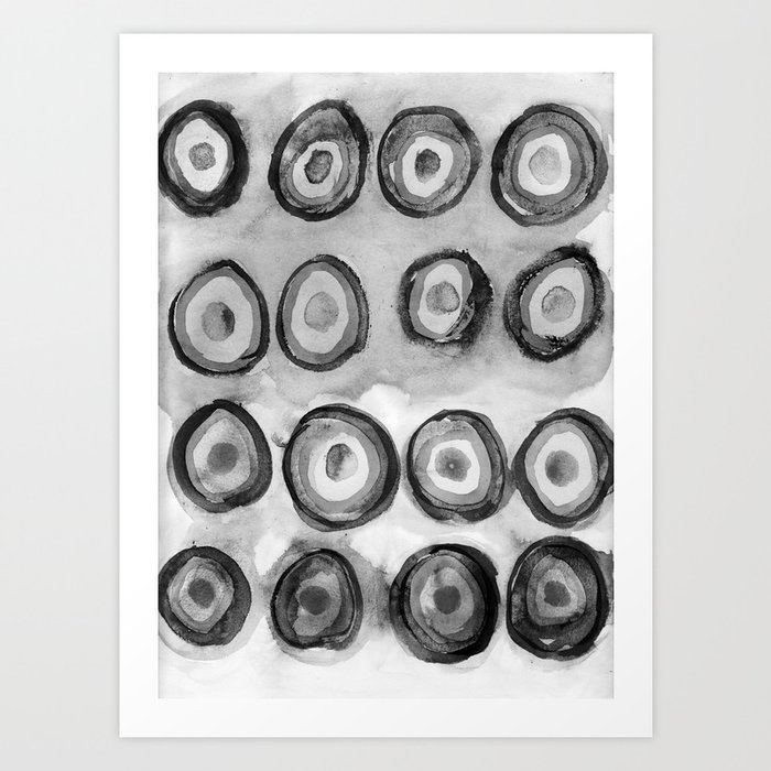 Bullseye black white Art Print